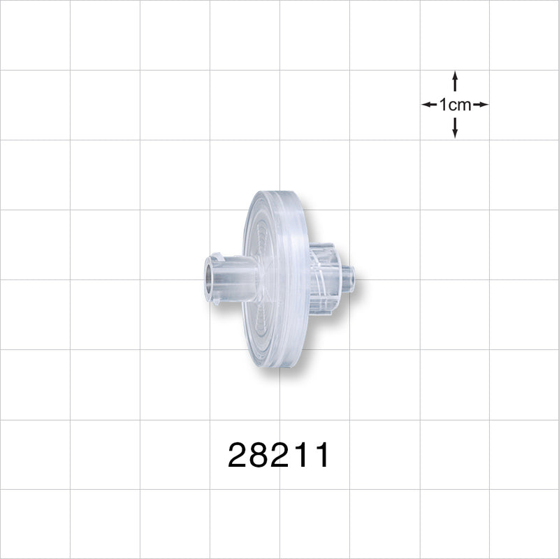 Hydrophobic Filter, Female Luer Lock Inlet, Male Luer Lock Outlet - 17 mm; 0.45 micron - 28211