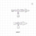 3-Way Stopcock, 2 FLL, Swivel MLL with Vented Female Push-On Cap and 2 Non-Vented MLL Caps - 116 psi - 28557