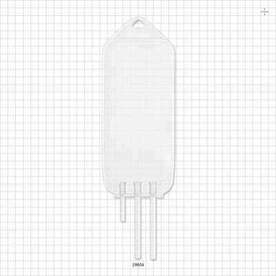 Flexboy 2D Bag Chamber, 3 Tube Ports, Non-Sterile - 250 ml; 2 Tubes 1/4 inch ID x 5/16 inch OD; 1 Tube 3/16 inch ID x 1/4 inch OD - 28604