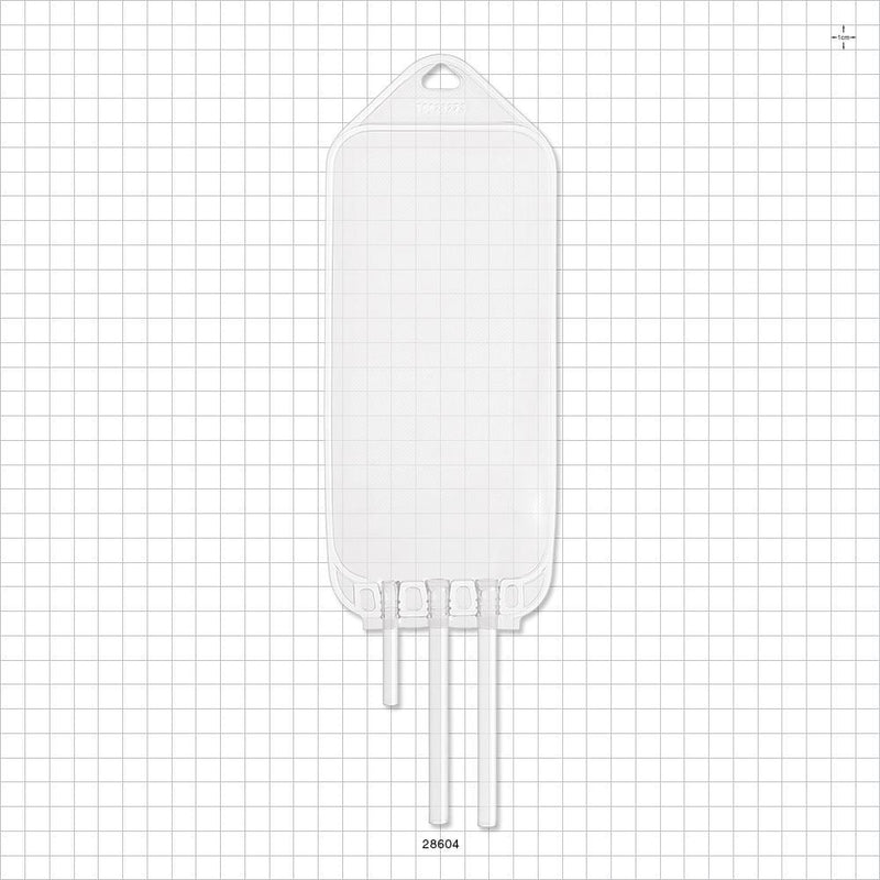 Flexboy 2D Bag Chamber, 3 Tube Ports, Non-Sterile - 250 ml; 2 Tubes 1/4 inch ID x 5/16 inch OD; 1 Tube 3/16 inch ID x 1/4 inch OD - 28604
