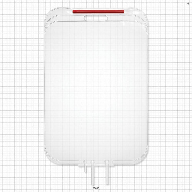 Flexboy 2D Bag Chamber, 3 Tube Ports, Non-Sterile - 20 Liter; 2 Tubes 3/8 inch ID x 15/32 inch OD; 1 Tube 3/16 inch ID x 1/4 inch OD - 28613