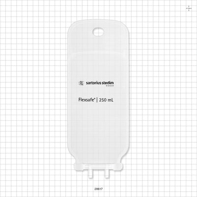 Flexsafe 2D Bag Chamber, 2 Ports, Non-Sterile - 250 ml; Both Ports Fit 1/4 inch ID Tubing (0.250 inch, 6.35 mm) - 28617