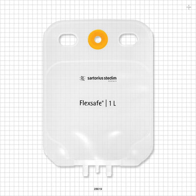 Flexsafe 2D Bag Chamber, 3 Ports, Non-Sterile - 1 Liter; 2 Ports Fit 3/8 inch ID Tubing (0.375 inch, 9.53 mm); 1 Port Fits 1/4 inch ID Tubing (0.25 inch, 6.35 mm) - 28619