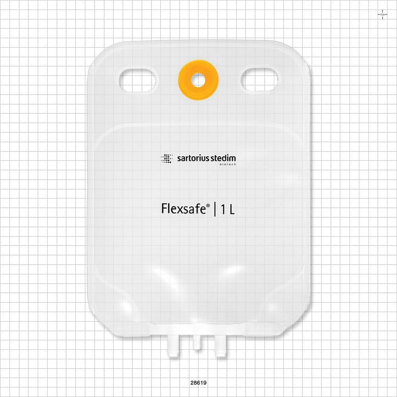Flexsafe 2D Bag Chamber, 3 Ports, Non-Sterile - 1 Liter; 2 Ports Fit 3/8 inch ID Tubing (0.375 inch, 9.53 mm); 1 Port Fits 1/4 inch ID Tubing (0.25 inch, 6.35 mm) - 28619