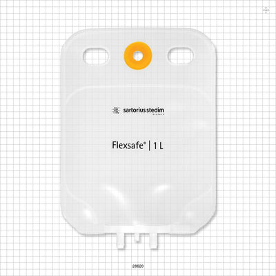 Flexsafe 2D Bag Chamber, 2 Ports, Non-Sterile - 1 Liter; 2 Ports Fit 3/8 inch ID Tubing (0.375 inch, 9.53 mm); 1 Plugged Port - 28620