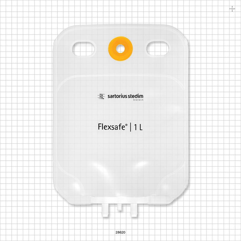 Flexsafe 2D Bag Chamber, 2 Ports, Non-Sterile - 1 Liter; 2 Ports Fit 3/8 inch ID Tubing (0.375 inch, 9.53 mm); 1 Plugged Port - 28620