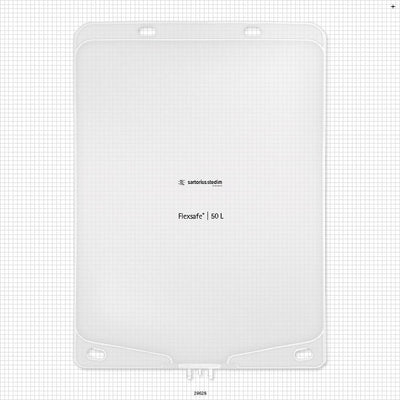 Flexsafe 2D Bag Chamber, 3 Ports, Non-Sterile - 50 Liter; 2 Ports Fit 3/8 inch ID Tubing (0.375 inch, 9.53 mm); 1 Port Fits 1/4 inch ID Tubing (0.25 inch, 6.35 mm) - 28628