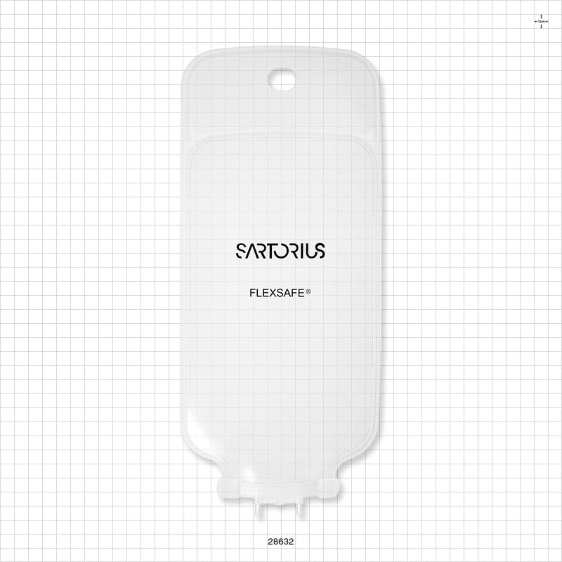 Flexsafe 2D Bag Chamber, 2 Ports, Non-Sterile - 500 ml; Both Ports Fit 1/8 inch ID Tubing (0.125 inch, 3.18 mm) - 28632
