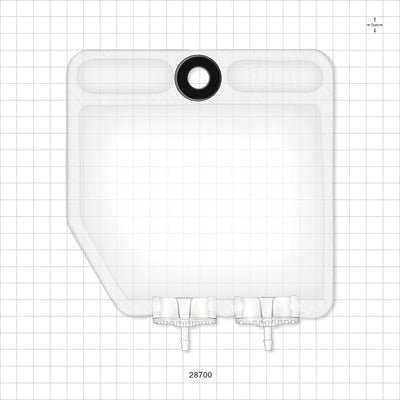 2D Bag Chamber, 2 Ports, Non-Sterile - 50 ml; Both Ports Fit 1/8 inch ID Tubing (0.125 inch, 3.18 mm) - 28700