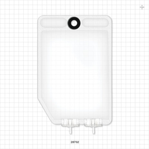 2D Bag Chamber, 2 Ports, Non-Sterile - 250 ml; Both Ports Fit 1/8 inch ID Tubing (0.125 inch, 3.18 mm) - 28702