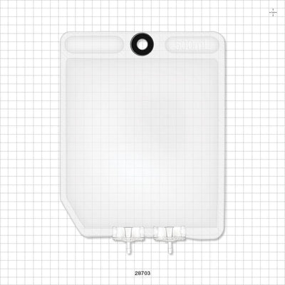 2D Bag Chamber, 2 Ports, Non-Sterile - 500 ml; Both Ports Fit 1/8 inch ID Tubing (0.125 inch, 3.18 mm) - 28703