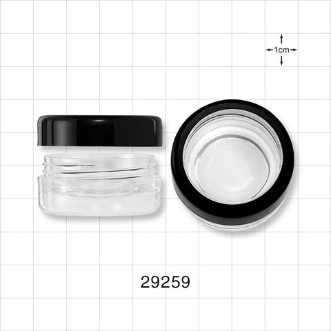Clear Double Wall Jar, Clear Cap w/Black Trim - 5 gram, 5 ml, 0.17 oz. - 29259