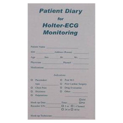 Nikomed, USA Inc Patient Diary New For Holter 3-1/2x5-1/2" 100/Package- PTDIARY