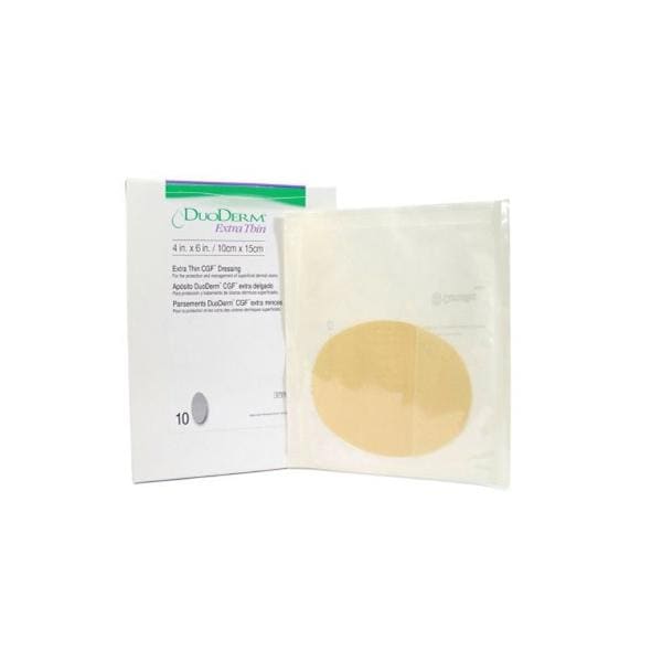 Convatec US DuoDerm Hydrocolloid Barrier Dressing 4x6" Sterile Oval XThn Adhs Flsh Abs LF  - 187902