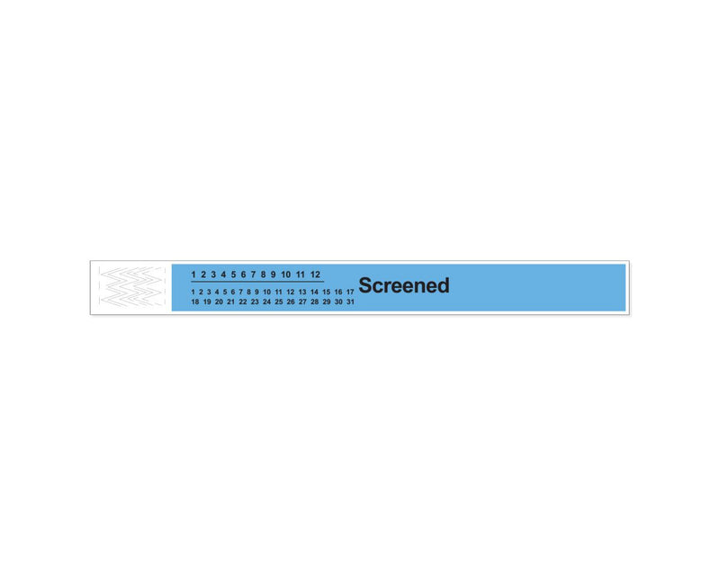 PDC Short Stay® Alert Bands® Tyvek® "Screened" Pre-printed, 1" x 10" Adult/Pediatric Light Blue, 1000 per Box | 3050C-18-PDR