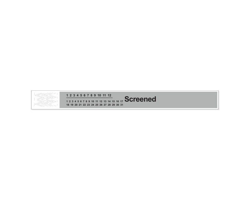 PDC Short Stay® Alert Bands® Tyvek® "Screened" Pre-printed, 1" x 10" Adult/Pediatric Gray, 1000 per Box | 3050C-26-PDR