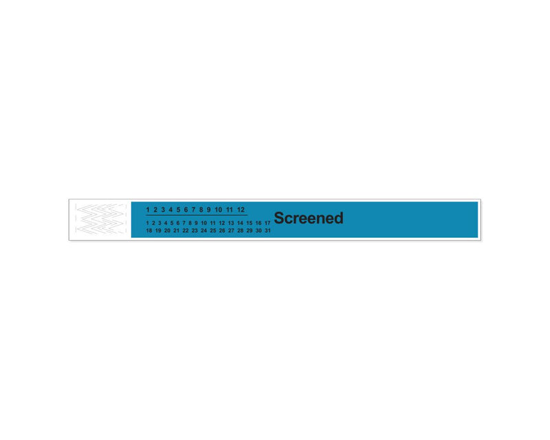 PDC Short Stay® Alert Bands® Tyvek® "Screened" Pre-printed, 1" x 10" Adult/Pediatric Teal, 1000 per Box | 3050C-67-PDR