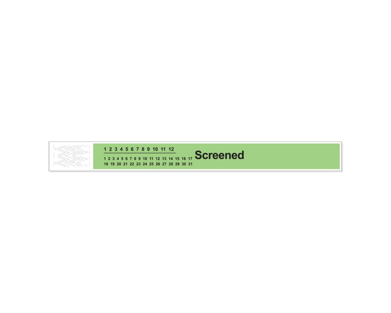 PDC Short Stay® Alert Bands® Tyvek® "Screened" Pre-printed, 1" x 10" Adult/Pediatric Lime, 1000 per Box | 3050C-75-PDR