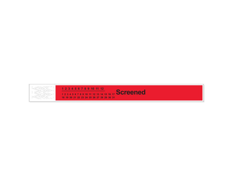 PDC Short Stay® Alert Bands® Tyvek® "Screened" Pre-printed, 1" x 10" Adult/Pediatric Red, 1000 per Box | 3050C-16-PDR