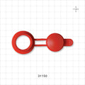 Bag Port Flange with Flat Plate, Red - 1.55 inch Flange OD; 0.95 inch ID Opening (39.37 mm; 24.13 mm) - 31150