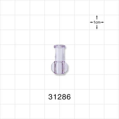Female Luer Lock, Tubing Port, Clear - 0.157 inch - 0.146 inch ID (3.99 mm - 3.71 mm) - 31286