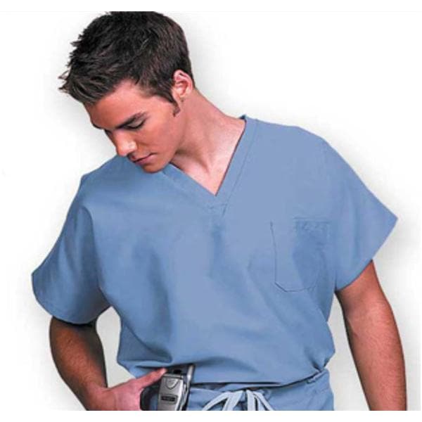 Fashion Seal Fashion Seal Scrub Shirt V-Neck 1 Pocket X-Large Ceil Blue Unisex Ea - 78737-XL