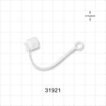 Male Luer Cap, Non-Vented w/Strap, White - 0.205 inch ID Application Loop (5.2 mm) - 31921