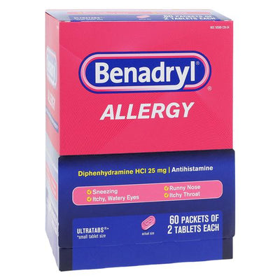 J&J Consumer Products Benadryl Allergy Oral Ultratabs 25mg 60x2/Box, 12 BX/CA - 531706000