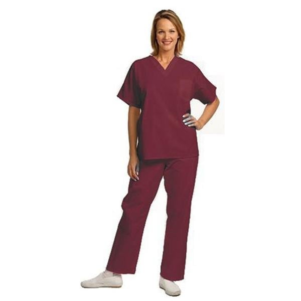 Fashion Seal Fashion Seal Scrub Shirt V-Neck 1 Pocket 4X Large Burgundy Unisex Each - 78741-4XL