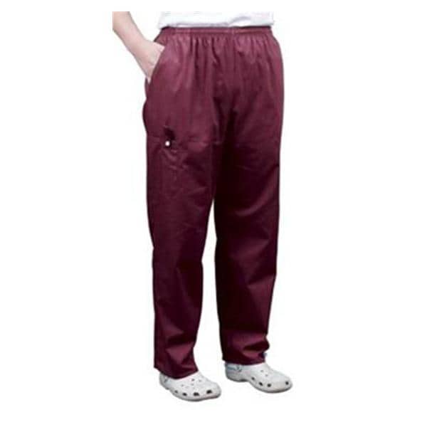 Fashion Seal Scrub Pant 65% Polyester / 35% Cotton 4 Pockets Large Burgundy Unisex Ea  - 7430-L