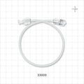 High-Durometer Extension Line, Female Luer Lock to Male Luer Lock - 90A Durometer; 0.06 inch ID x 0.125 inch OD (1.5 mm x 3.2 mm); 12 inch (305 mm) - 33000