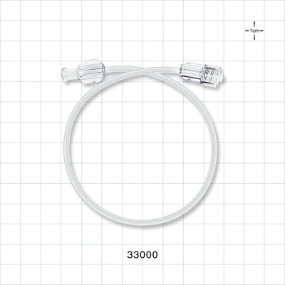 High-Durometer Extension Line, Female Luer Lock to Male Luer Lock - 90A Durometer; 0.06 inch ID x 0.125 inch OD (1.5 mm x 3.2 mm); 12 inch (305 mm) - 33000