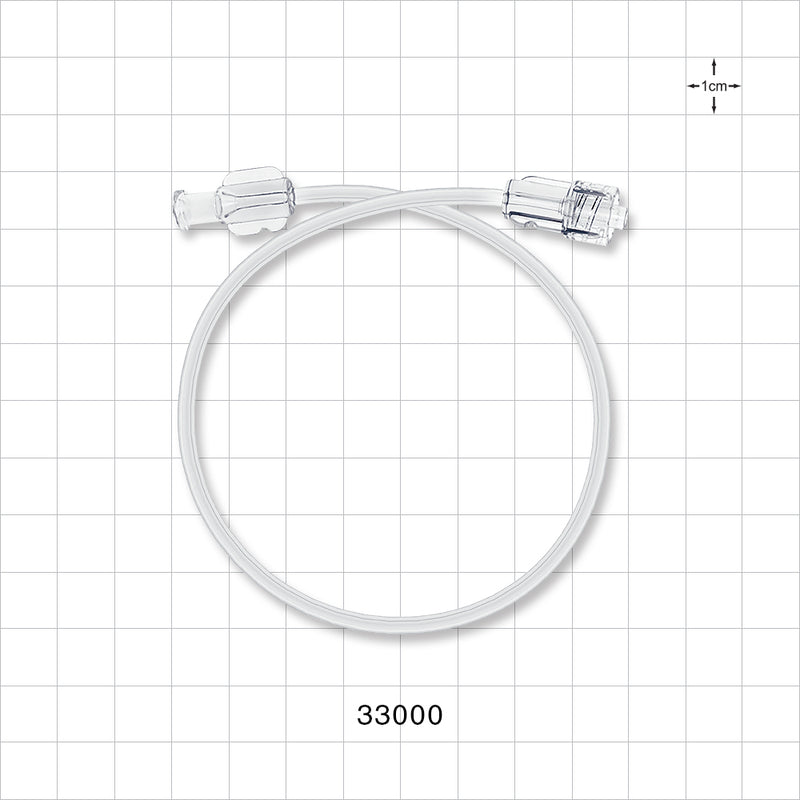 High-Durometer Extension Line, Female Luer Lock to Male Luer Lock - 90A Durometer; 0.06 inch ID x 0.125 inch OD (1.5 mm x 3.2 mm); 12 inch (305 mm) - 33000