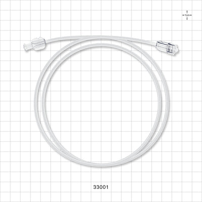 High-Durometer Extension Line, Female Luer Lock to Male Luer Lock - 90A Durometer; 0.06 inch ID x 0.125 inch OD (1.5 mm x 3.2 mm); 36 inch Length (914.4 mm) - 33001