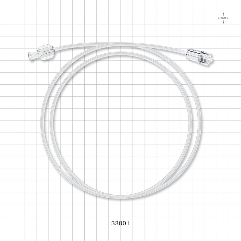 High-Durometer Extension Line, Female Luer Lock to Male Luer Lock - 90A Durometer; 0.06 inch ID x 0.125 inch OD (1.5 mm x 3.2 mm); 36 inch Length (914.4 mm) - 33001