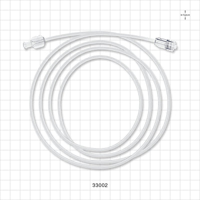 High-Durometer Extension Line, Female Luer Lock to Male Luer Lock - 90A Durometer; 0.06 inch ID x 0.125 inch OD (1.5 mm x 3.2 mm); 60 inch Length (1524 mm) - 33002