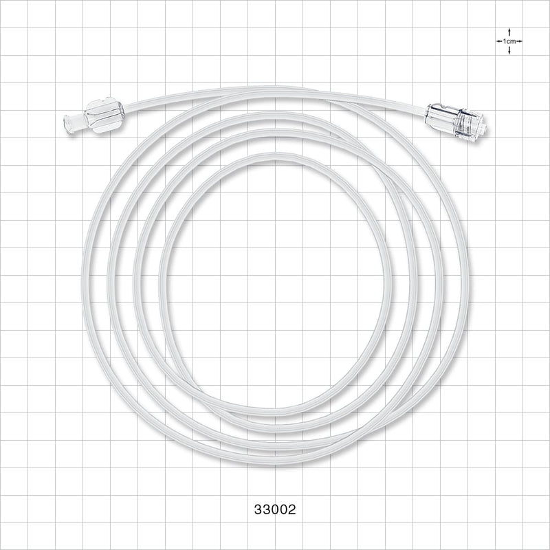 High-Durometer Extension Line, Female Luer Lock to Male Luer Lock - 90A Durometer; 0.06 inch ID x 0.125 inch OD (1.5 mm x 3.2 mm); 60 inch Length (1524 mm) - 33002