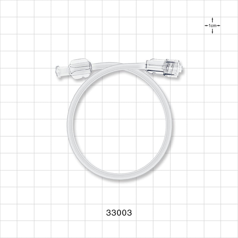 High-Pressure Extension Line, Female Luer Lock to Male Luer Lock - 0.071 inch ID x 0.158 inch OD (1.8 mm x 4 mm); 10 inch Length (254 mm); 500 psi - 33003