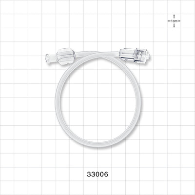 High-Pressure Extension Line, Female Luer Lock to Male Luer Lock - 0.071 inch ID x 0.188 inch OD (1.8 mm x 4.8 mm); 10 inch Length (254 mm); 900 psi - 33006