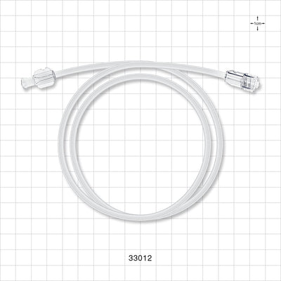 High-Pressure Extension Line, Female Luer Lock to Male Luer Lock - 0.071 inch ID x 0.188 inch OD (1.8 mm x 4.8 mm); 30 inch Length (762 mm); 1200 psi - 33012