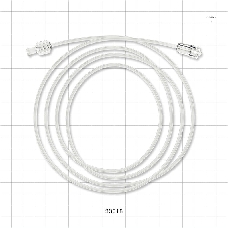 High-Pressure Coextruded Extension Line, Female Luer Lock to Male Luer Lock - 0.071 inch ID x 0.142 inch OD (1.8 mm x 3.6 mm); 59 inch (1499 mm); 1200 psi - 33018