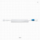 Coiled Extension Line, Female Luer Lock to Male Luer Lock with Non-Vented Caps - 0.06 inch ID x 0.1 inch OD (1.5 mm x 2.5 mm); 78 inch (1981 mm) - 33027
