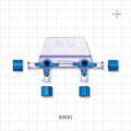 2-Gang Stopcock Manifold, 4 Female Luer Locks, Non-Vented Caps - 29 psi - 33031