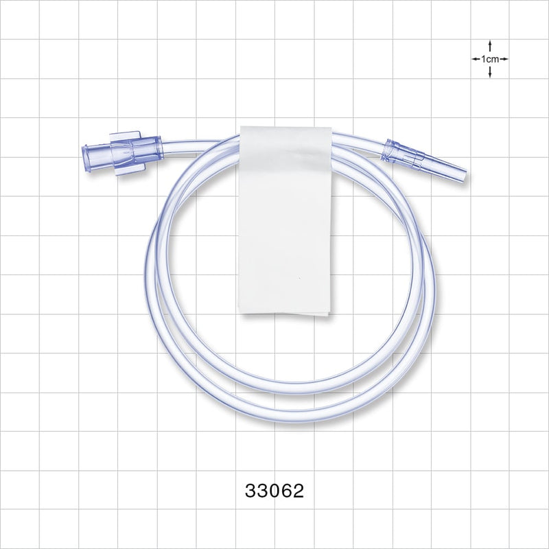 Extension Line, Female Luer Lock to Male Luer Slip - 0.094 inch ID x 0.145 inch OD (2.4 mm x 3.7 mm); 20 inch (508 mm) - 33062