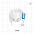Extension Line, Female Luer Lock to Male Luer Lock with Vented Caps and Slide Clamp - 0.05 inch ID x 0.087 inch OD (1.27 mm x 2.2 mm); 60 inch (1524 mm) - 33068
