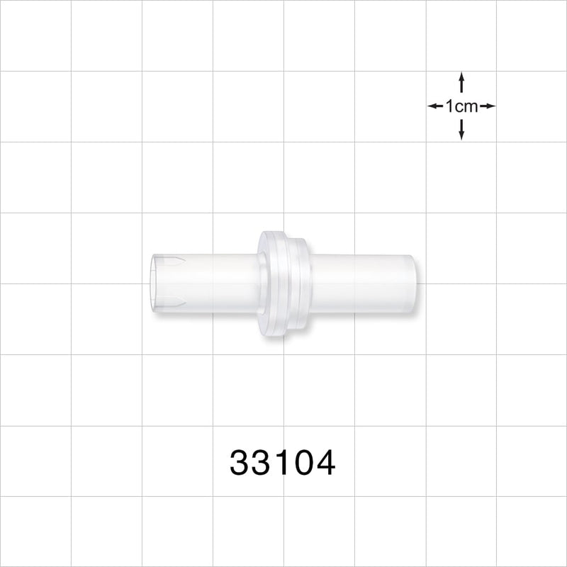 High-Flow Check Valve, Tubing Port Inlet, Tubing Port Outlet - 0.268 inch ID (6.8 mm); 0.29 psi CP - 33104