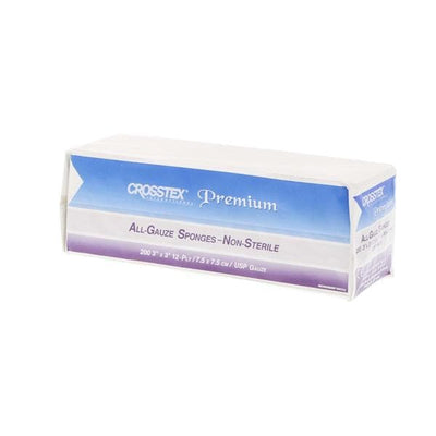 Crosstex International All-Gauze Cotton Gauze Sponge 3x3" 12 Ply Non-Sterile Square LF - ENC312
