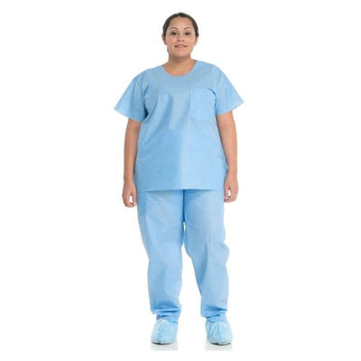 O & M Halyard Scrub Pant 3 Layer SMS 2X Large Blue 48/Ca  - 69714