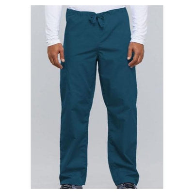 Cherokee Workwear Cherokee Scrub Pant Adult Unisex Caribbean Blue 65% Polyester / 35% Cotton 4100 Casual Fit Mid Rise 3 Pockets 1 Back Pocket / 1 Cargo Pocket / Cell Phone Pocket Non Reversible 2X Small Each - 4100-CARW2XS