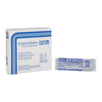Exel International Inc Carbon Steel Sterile Surgical Blade #11 Disposable 100/Bx, 10 BX/CA. - 29526